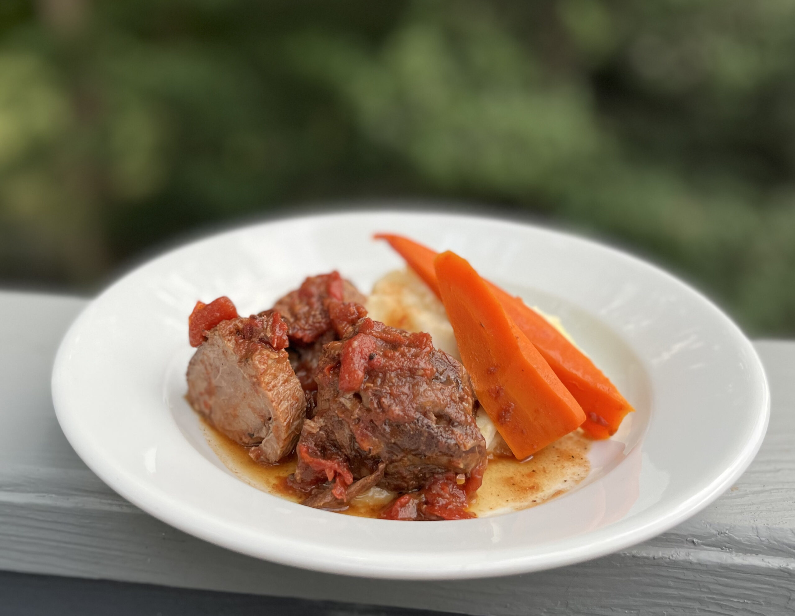 Balsamic Braised Beef with Carrots & Tomato